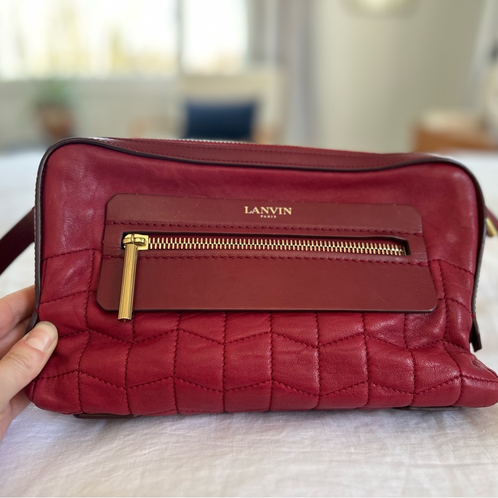 Lanvin quilted leather red bag